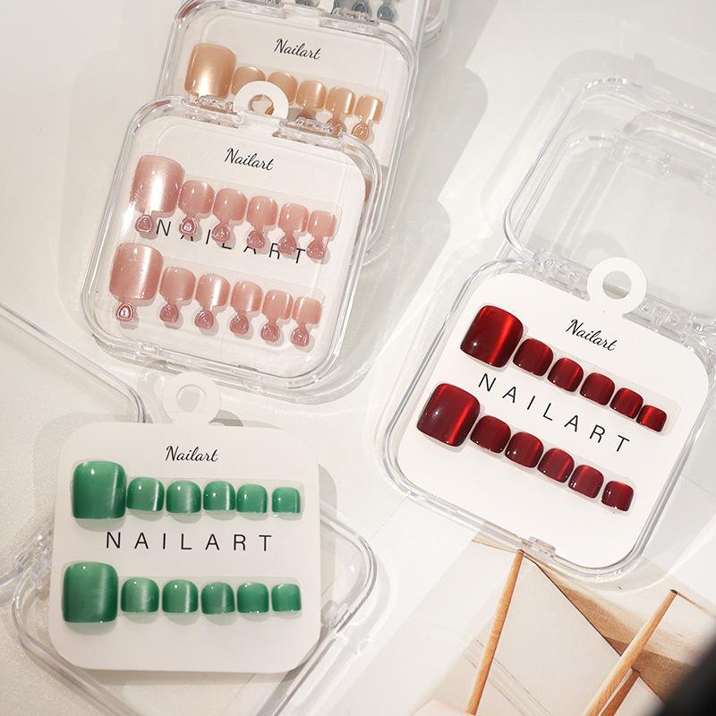 Nail Art Extension Cat Eye - 10 Adet/Kutu Fransız Takma Tırnaklar Parlak