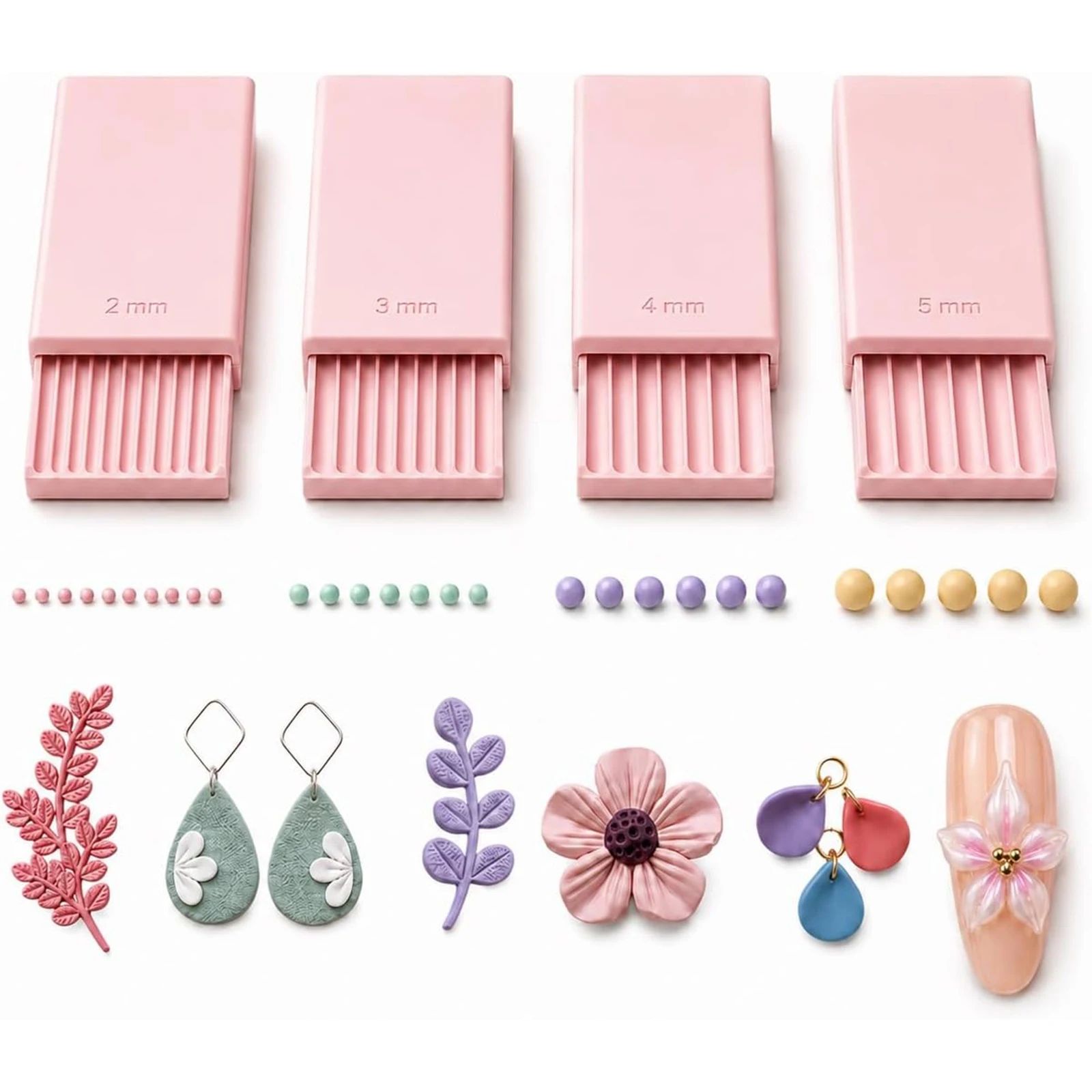 Nail Art Flower - 4 Adet 3D Baskı Kil Jel