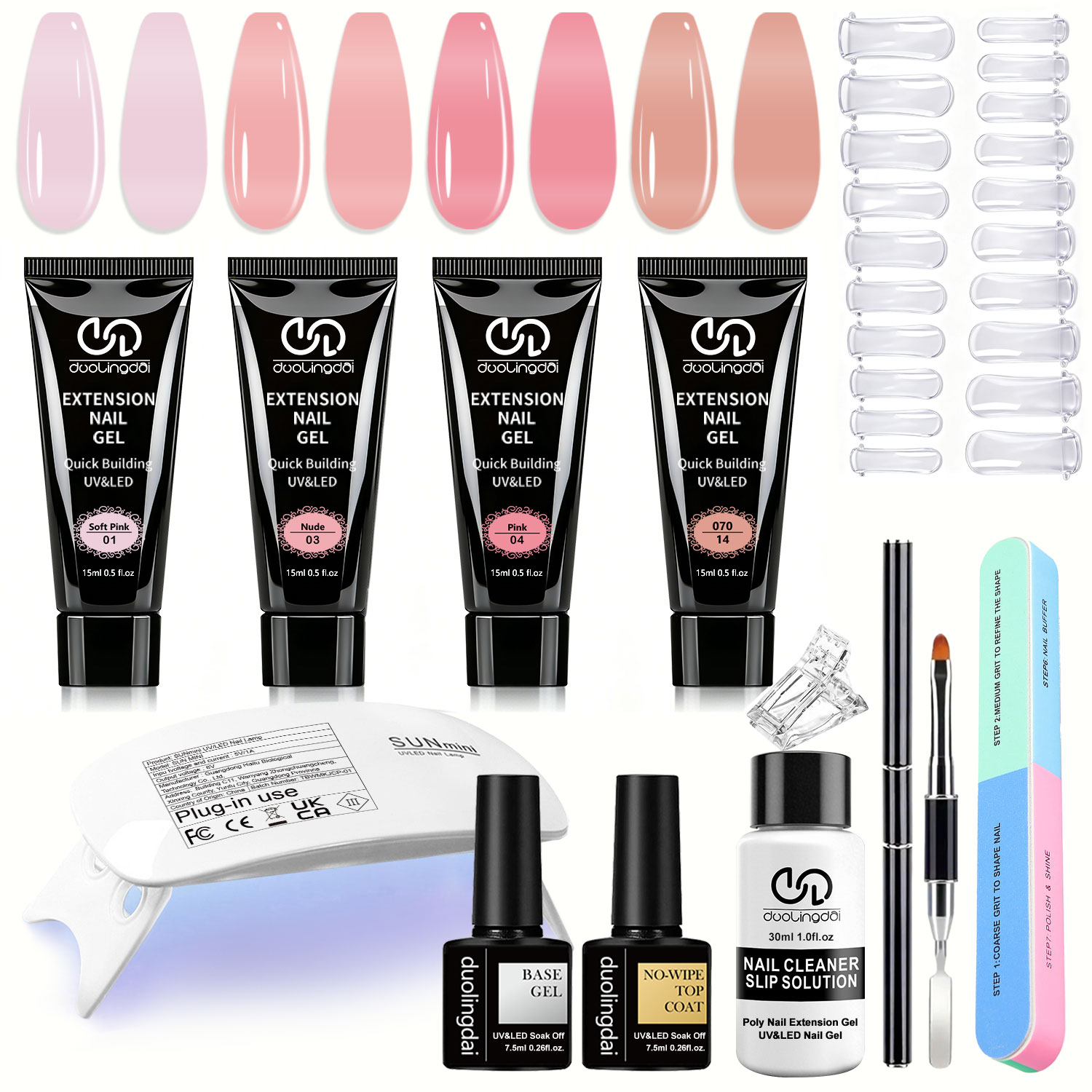 Polygel Nail Kit - Duolingdai 4 Renkli Poli Tırnak Uzatma