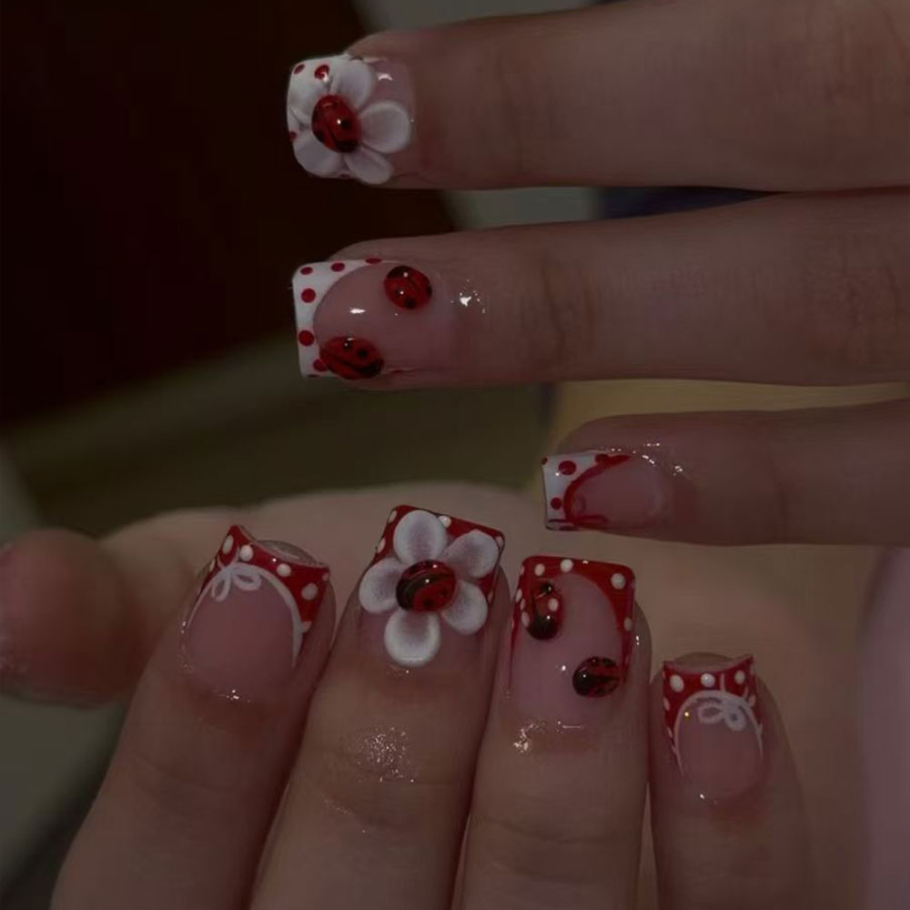 Nail Art Flower - Set Başına 24 Adet. Dikdörtgen 3D