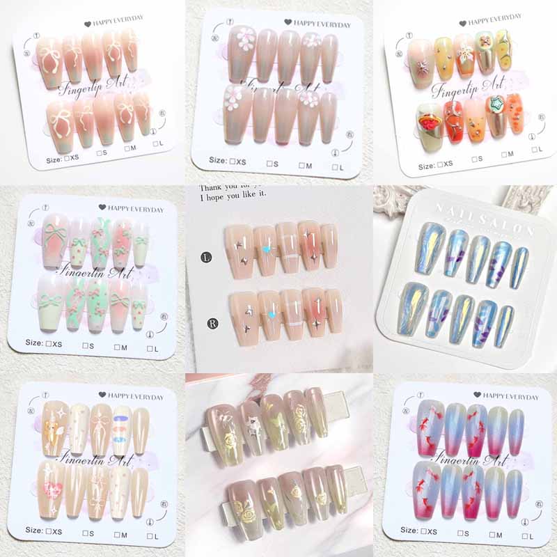 Nail Art French - 10 adet kadın fransız tarzı High
