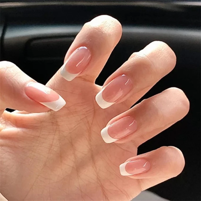 Nail Art French - 24 adet/takım Kısa Fransız Minimalist Çivi