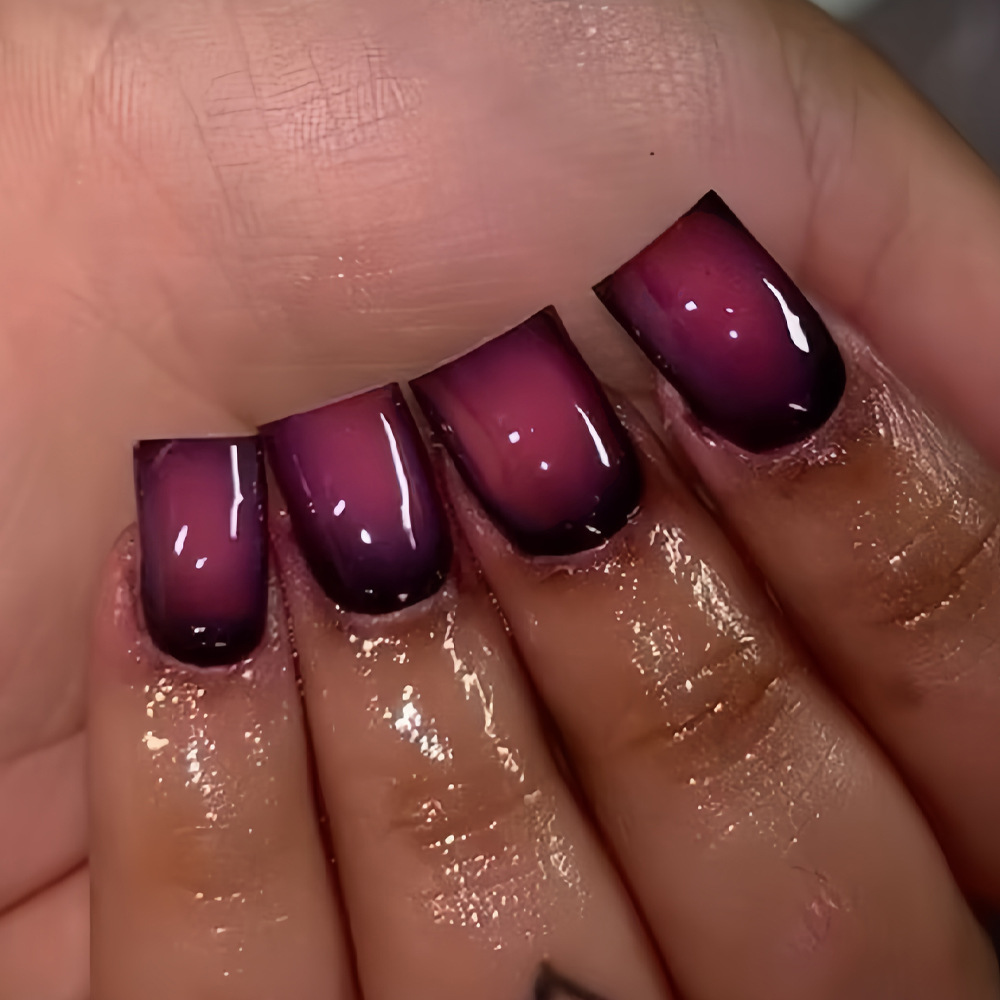 Nail Art Flower - Kadınlar için kısa kare takma tırnaklar,