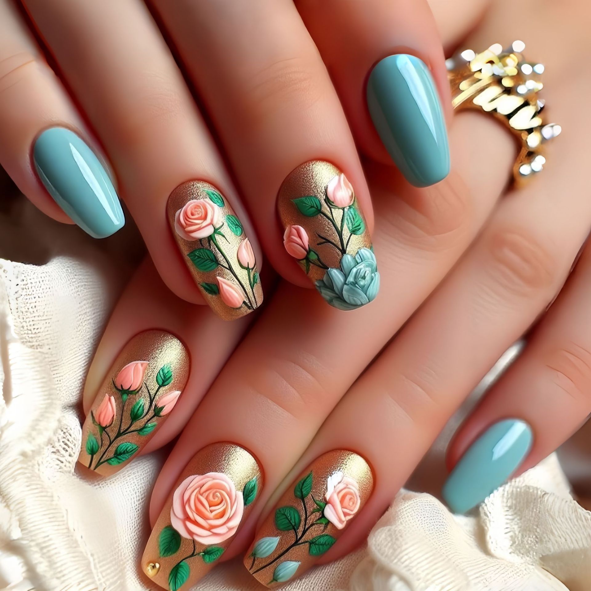 Nail Art Flower - Kadınlar ve kızlar için orta boy