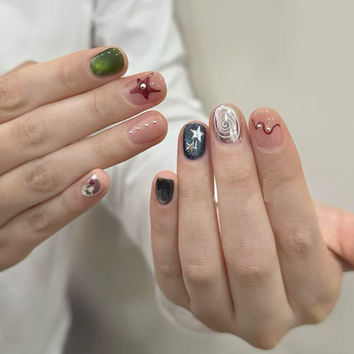 10 adet Glitter kedi gözü kısa - Nail Art Y2K incelemesi ve fiyatı