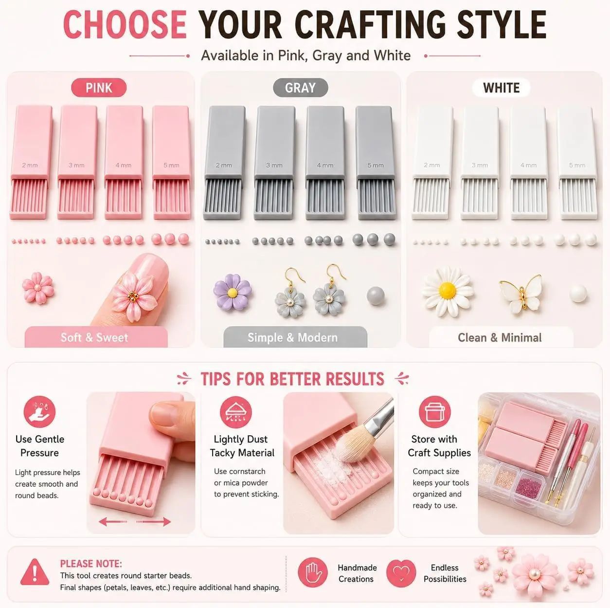 4 Adet 3D Baskı Kil Jel Topu Y - Nail Art Flower incelemesi ve fiyatı