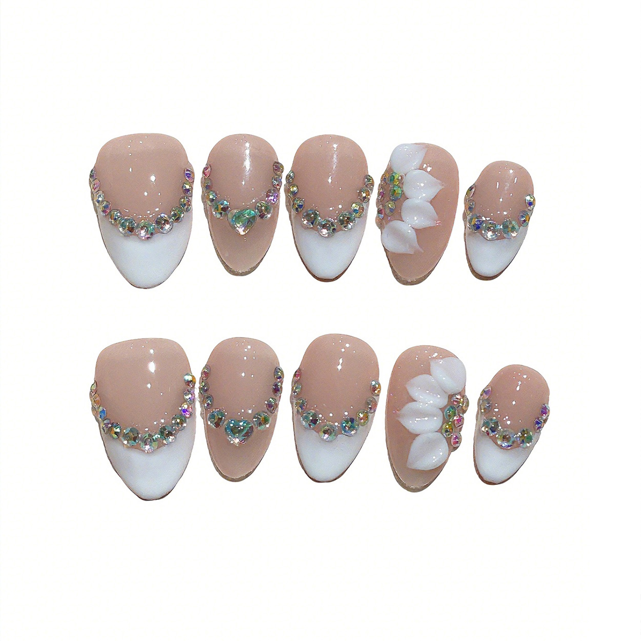 10 adet Kısa Badem Şeklinde El - Nail Art Flower incelemesi ve fiyatı