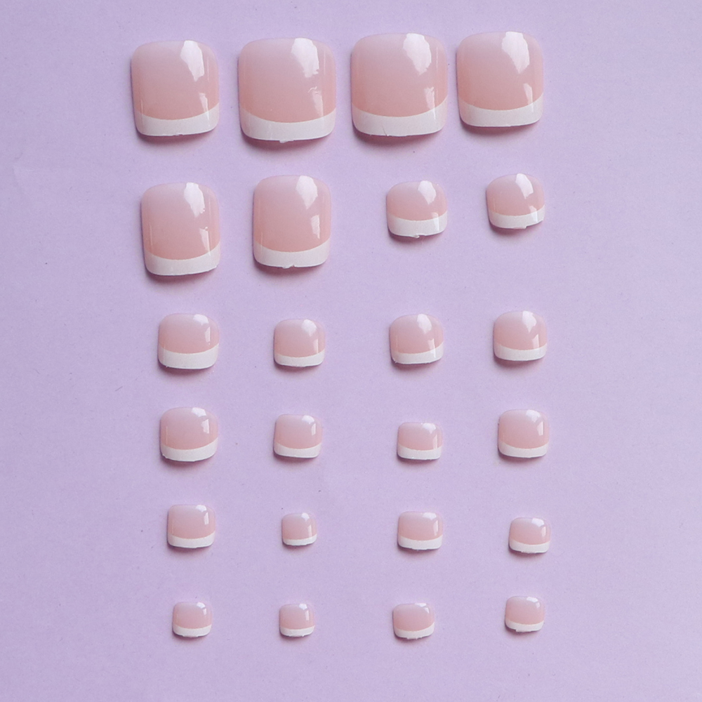 24 adet kısa kare pembe ayak ç - Nail Art French incelemesi ve fiyatı