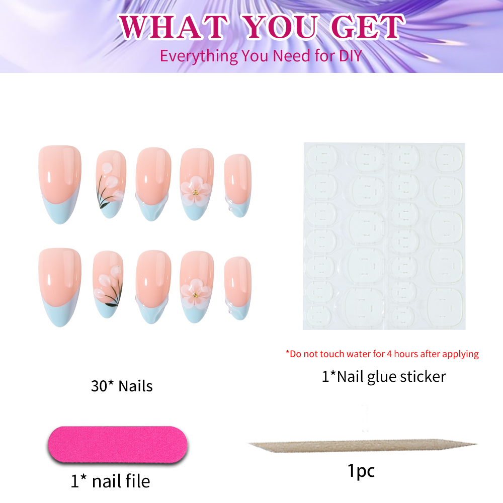 30 adet kısa badem şeklinde tı - Nail Art French incelemesi ve fiyatı