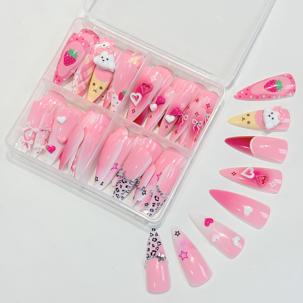 96 Adet Pembe Uzun Stiletto Ta - Nail Art Y2K incelemesi ve fiyatı