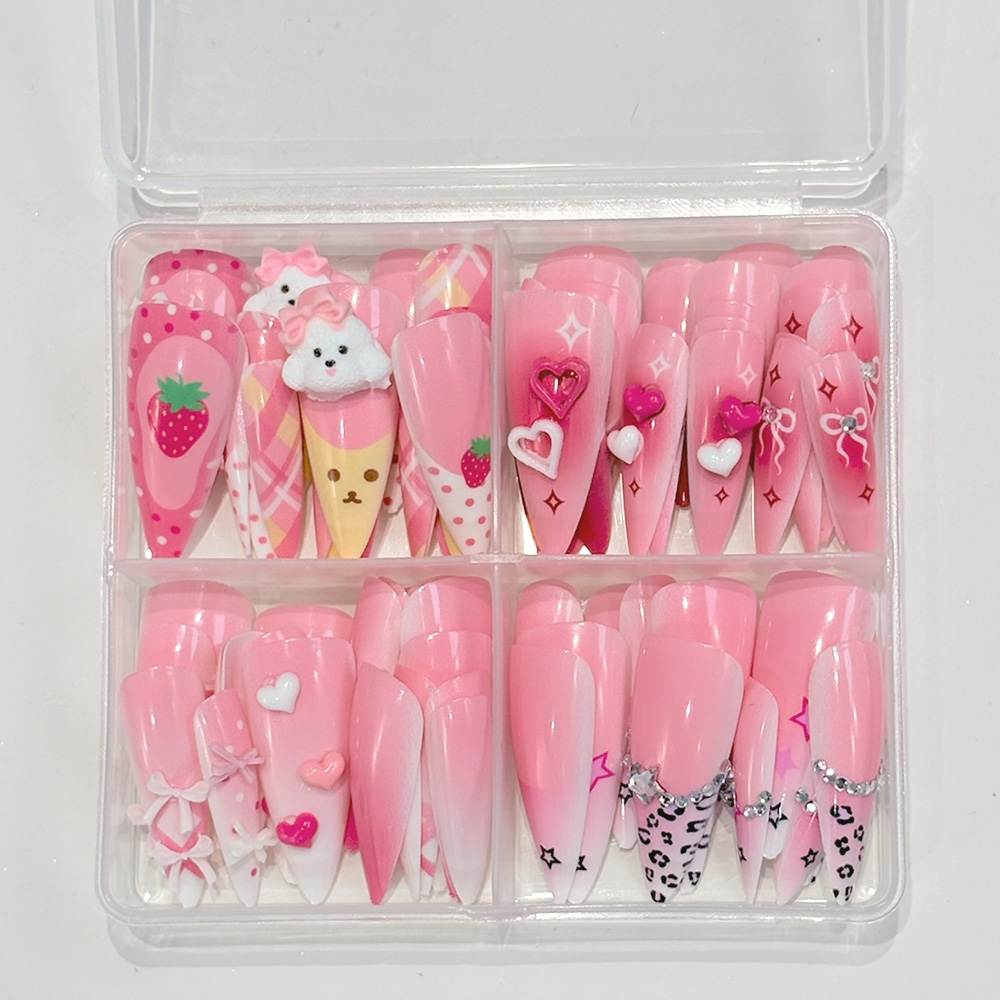 96 Adet Pembe Uzun Stiletto Ta - Nail Art Y2K incelemesi ve fiyatı