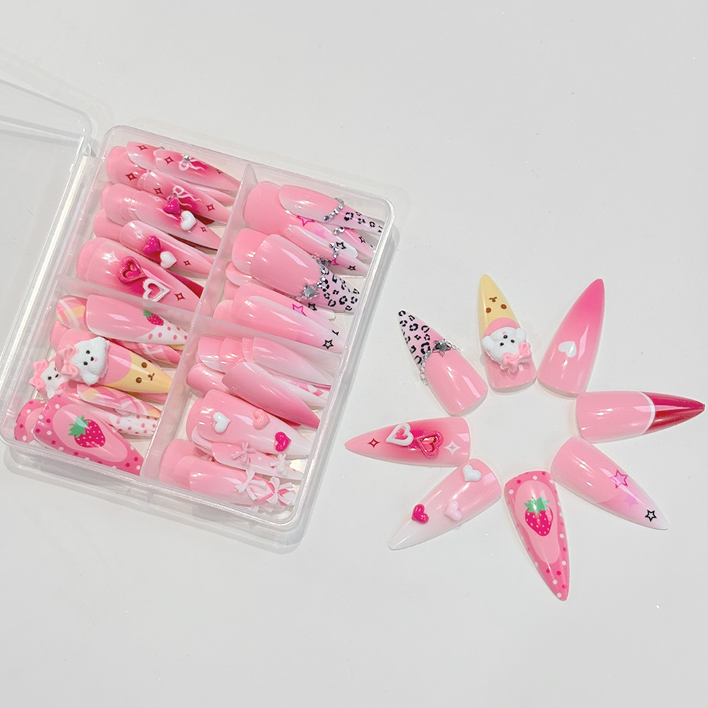 96 Adet Pembe Uzun Stiletto Ta - Nail Art Y2K incelemesi ve fiyatı